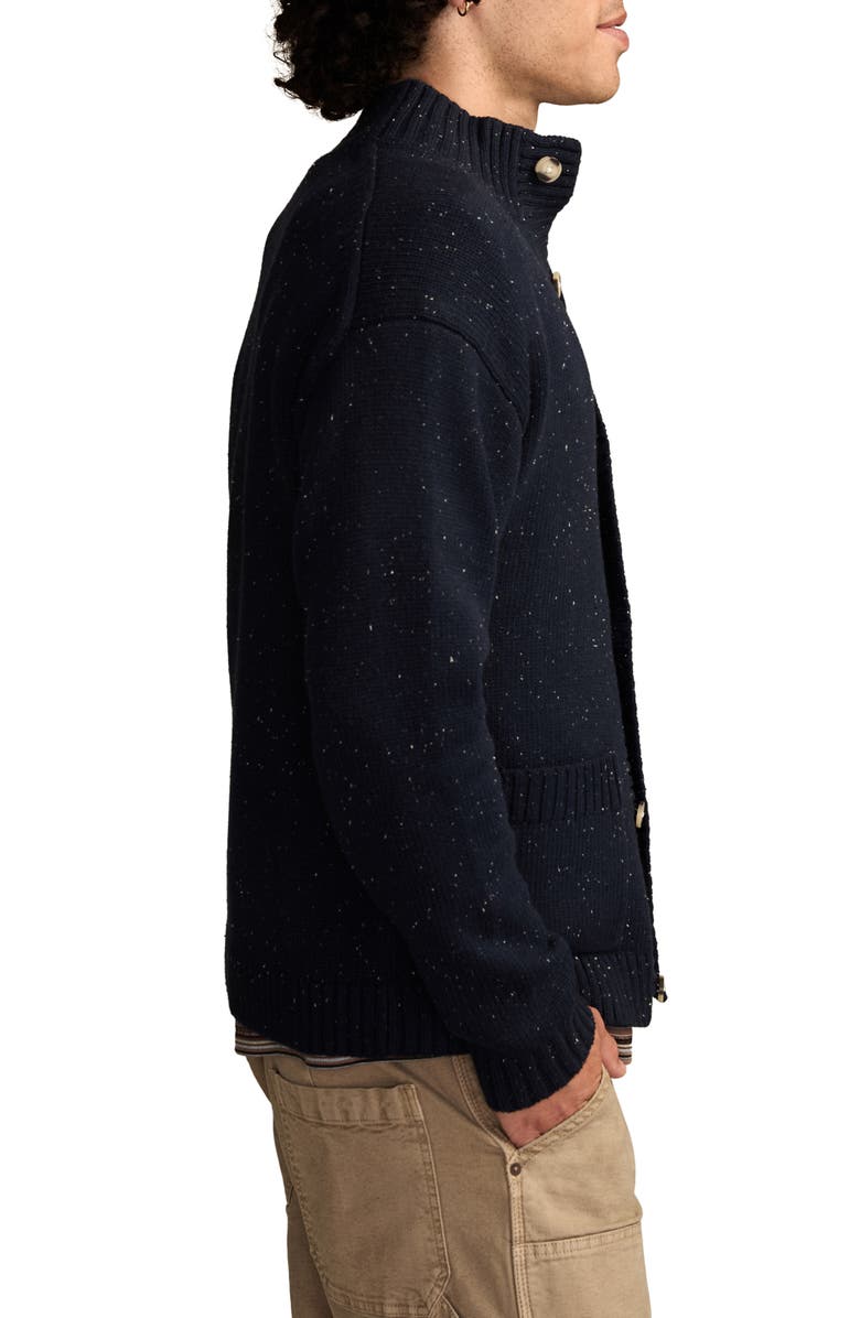 Lucky Brand Nep Mock Neck Cardigan, Alternate, color, Naval Academy
