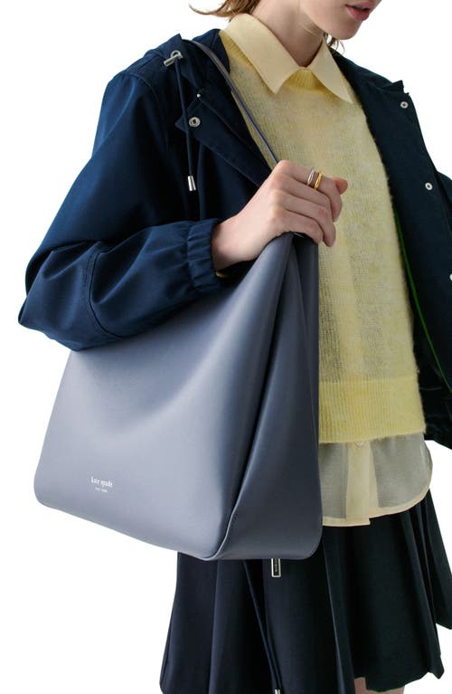 Kate Spade New York Large Grace Leather Shoulder Bag In Gray