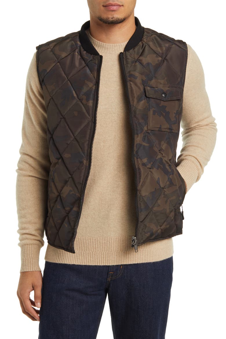 Reversible Quilted Down Vest, Main, color, CAMO