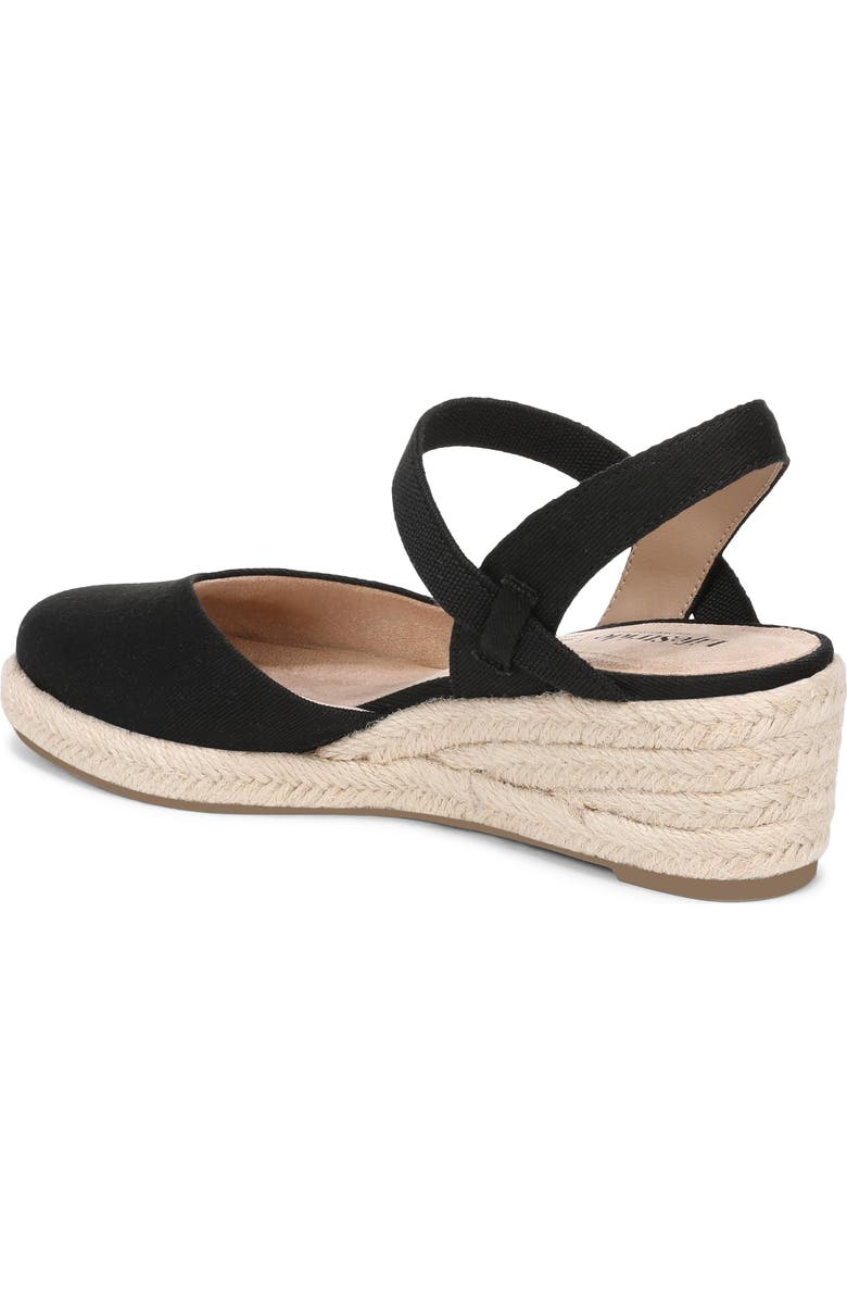 LifeStride Pilar Slingback Espadrille Platform Wedge Sandal, Alternate, color, Black