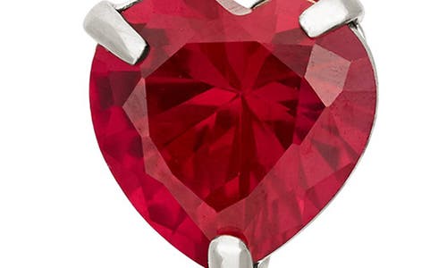 Fzn 10k Gold Ruby Heart Stud Earrings