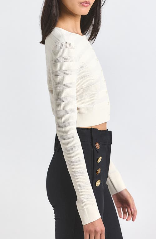 Derek Lam 10 Crosby Pointelle Cardigan In White