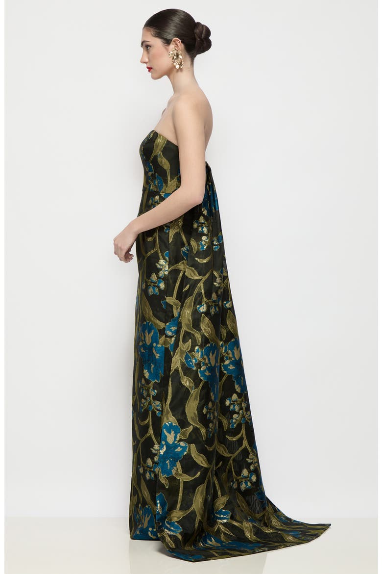 Lee Floral Print Convertible Gown, Alternate, color, PEACOCK BLUE MULTI