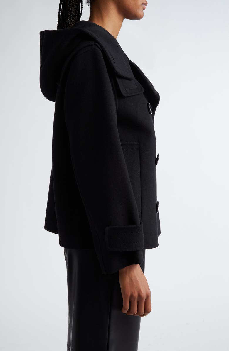Max Mara Time Wool Hooded Peacoat, Alternate, color, 