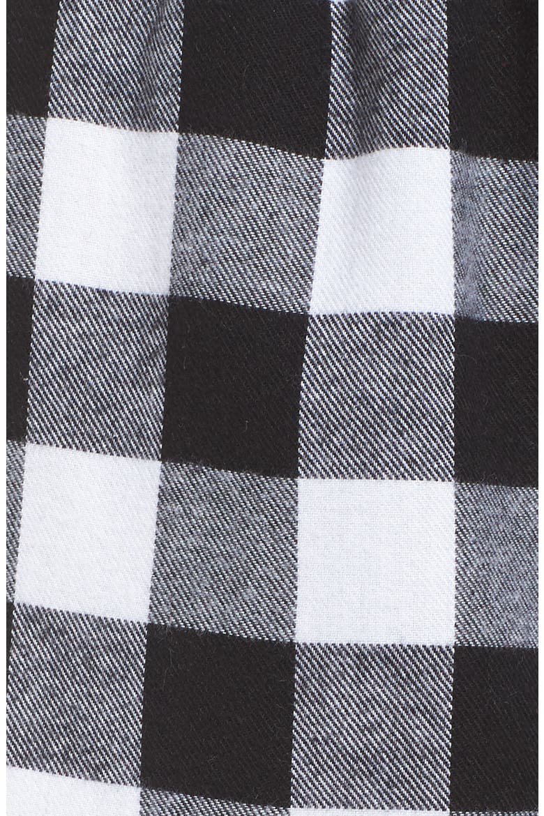 Tie Waist Flannel Shorts, Alternate, color, BLACK BUFFALO PLAID