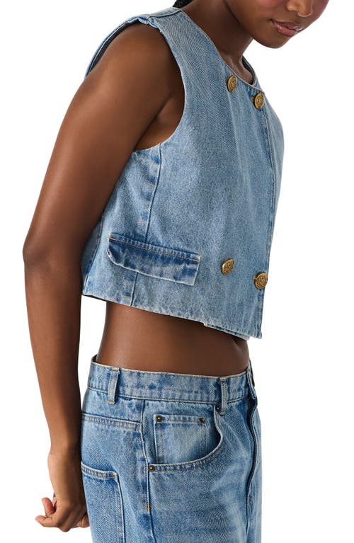 Steve Madden Brea Denim Vest In Multi