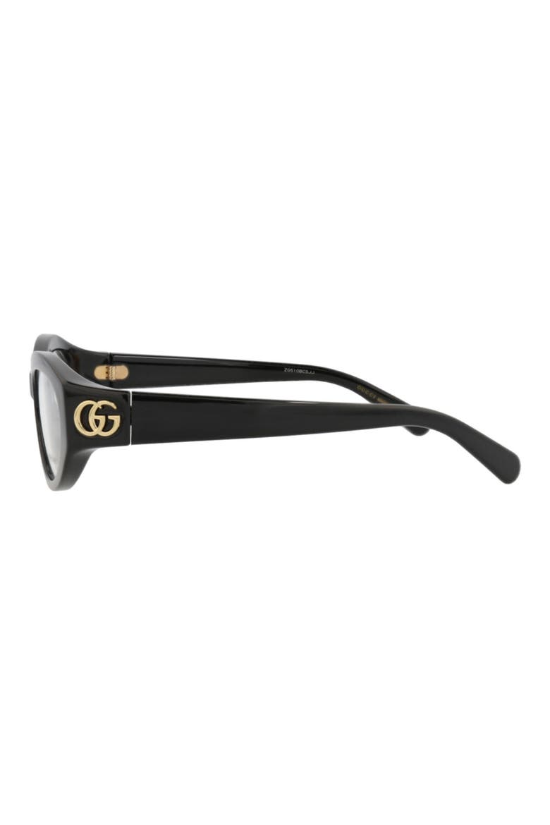 51mm Cat Eye Optical Glasses, Alternate, color, BLACK BLACK TRANSPARENT