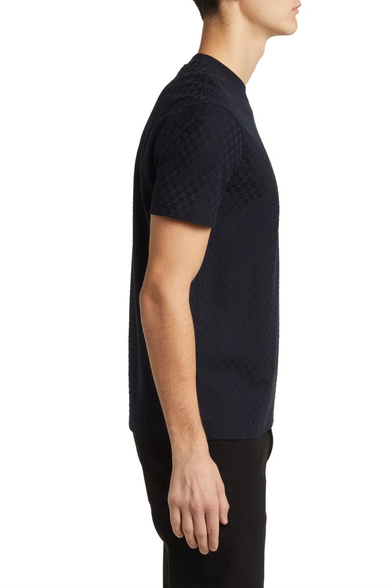 Basket Weave Jacquard T-Shirt, Alternate, color, SOLID BLACK