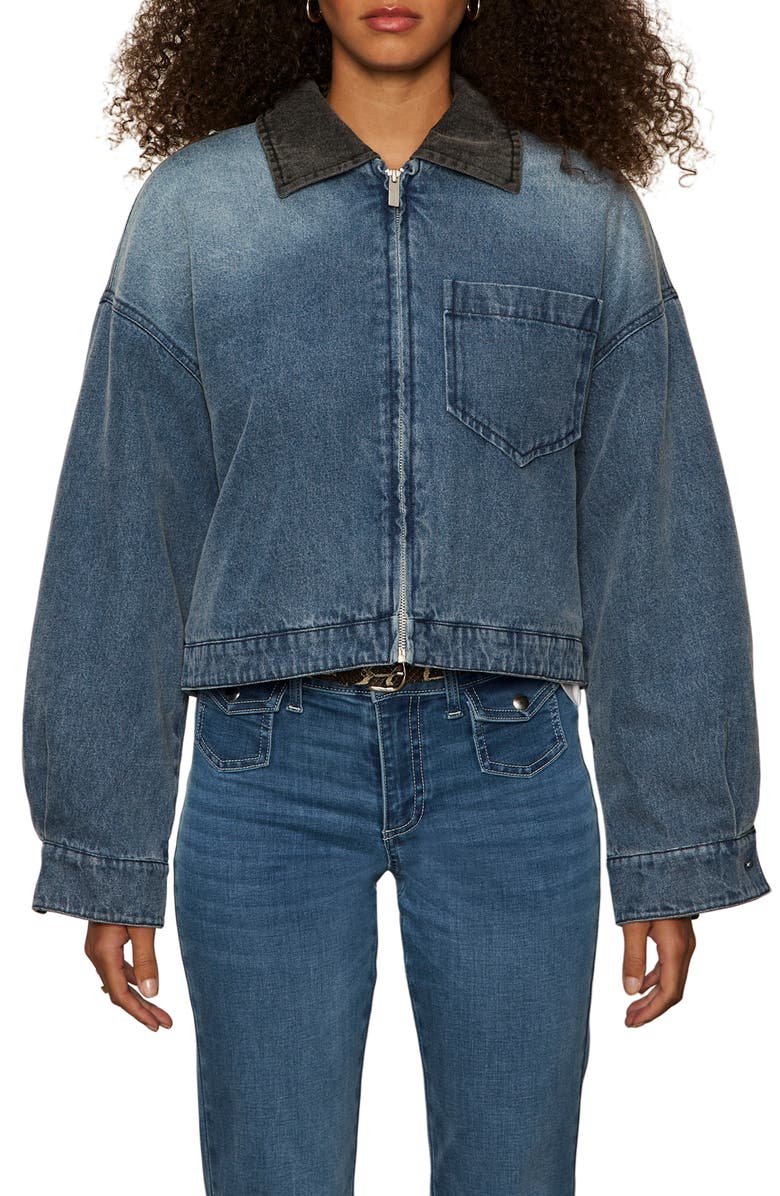 Sanctuary Ridge Faux Shearling Lined Denim Jacket, Alternate, color, Grand Prize Blue