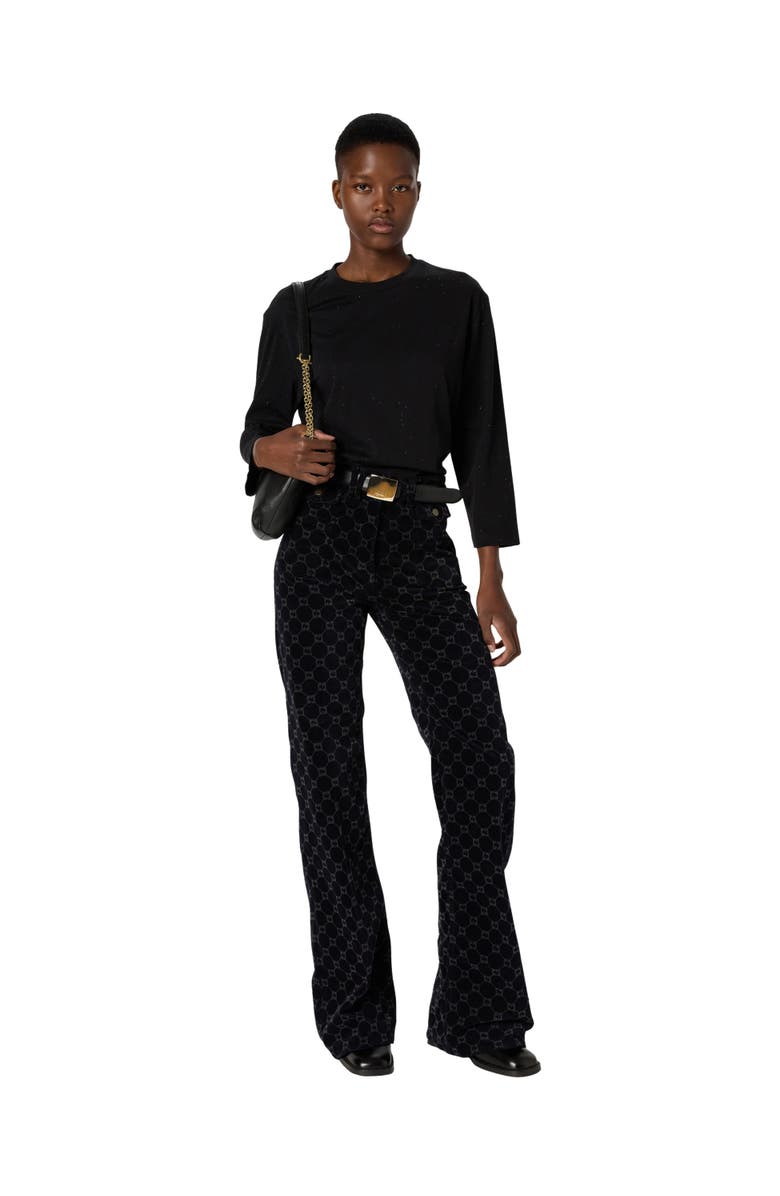 GERARD DAREL Hermine Relaxed Long Sleeve Top, Alternate, color, Black