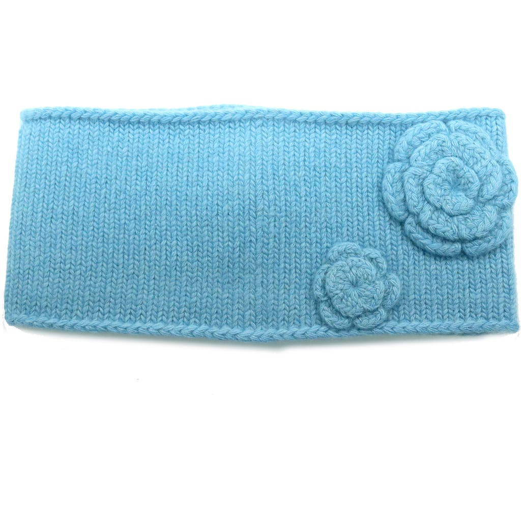 Portolano Flower Cashmere, Wool & Silk Headband In Blue