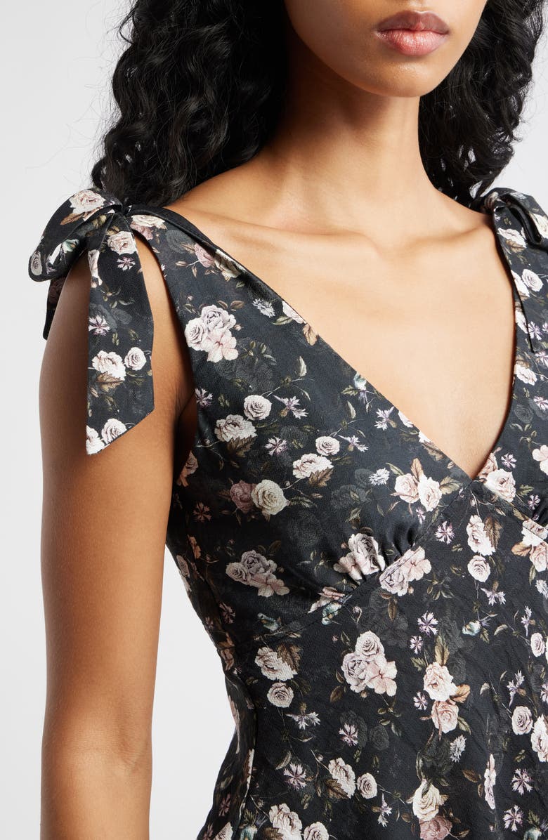 Petal & Pup Kedra Tie Shoulder Top, Alternate, color, Black Floral