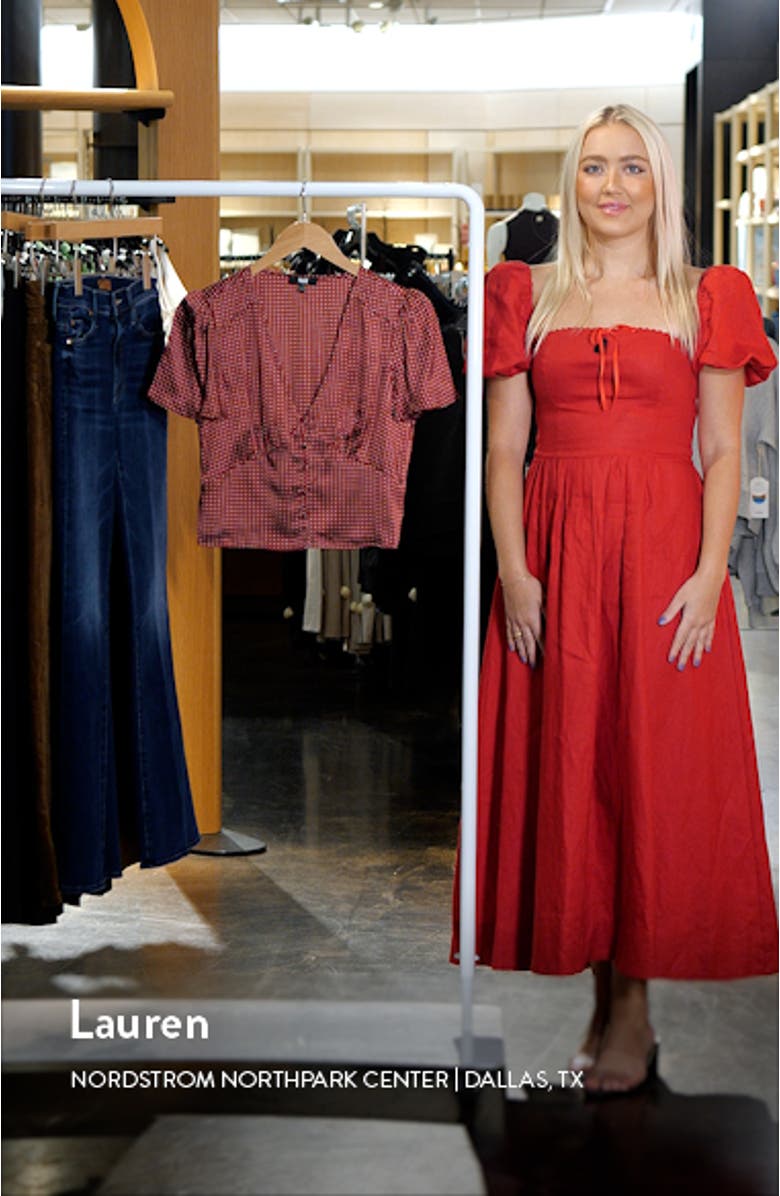 Miso Polka Dot Crop Button Front Silk Top, sales video thumbnail