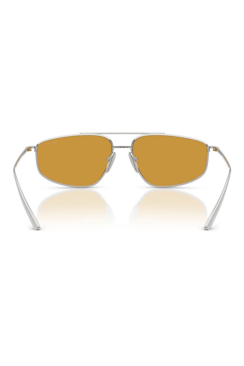 58mm Pillow Sunglasses, Alternate, color, SILVER / DARK HONEY