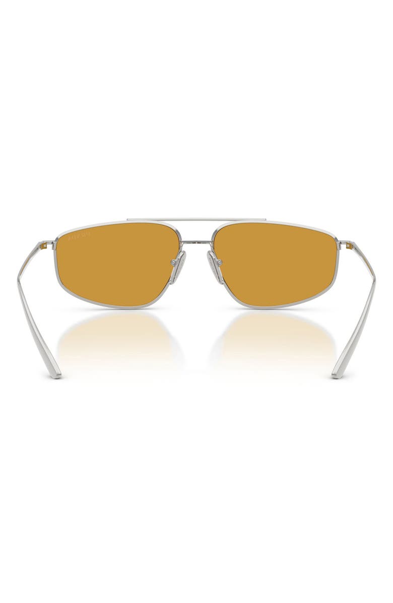 Prada 58mm Pillow Sunglasses, Alternate, color, Silver / Dark Honey