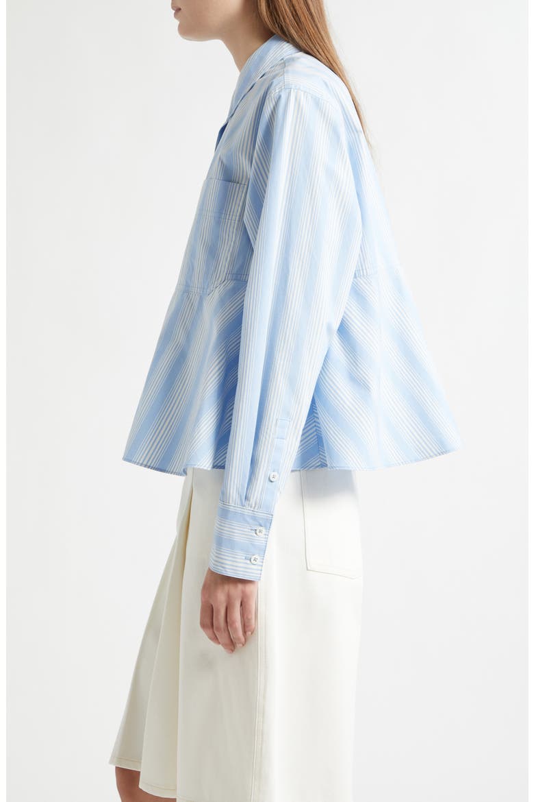 Button-Up Flounce Stripe Shirt, Alternate, color, AIRY BLUE MULTI