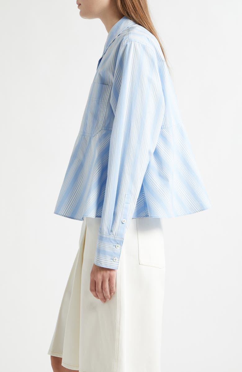 3.1 Phillip Lim Button-Up Flounce Stripe Shirt, Alternate, color, Airy Blue Multi