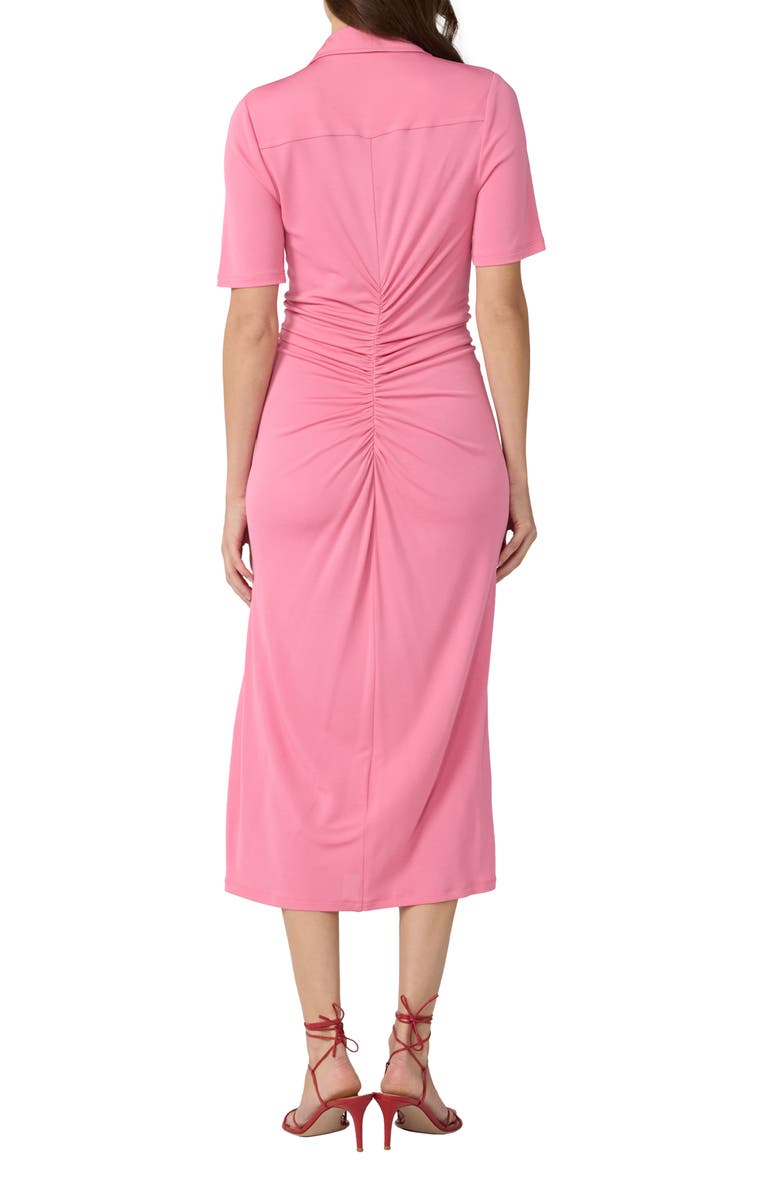 DVF Zoey Short Sleeve Ruched Shirtdress, Alternate, color, Antique Pink