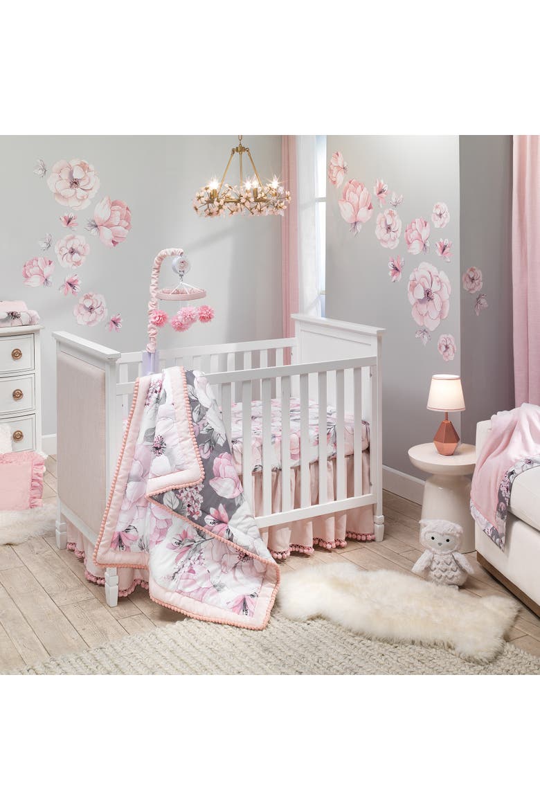 Modern Hexagon Nursery Lamp with Shade & Bulb, Alternate, color, Pink