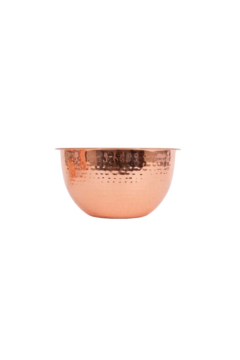 Hammered Stainless Steel Bowls in Copper Finish, Set of 3, Alternate, color, Bronze
