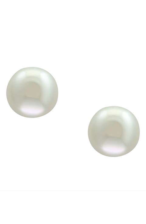 Sterling Silver 12mm Freshwater Pearl Stud Earrings