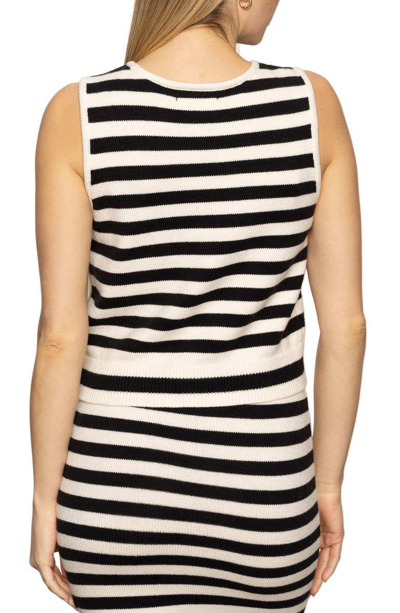 Sanctuary City Summer Button Trim Sweater Tank, Alternate, color, Natural/ Black