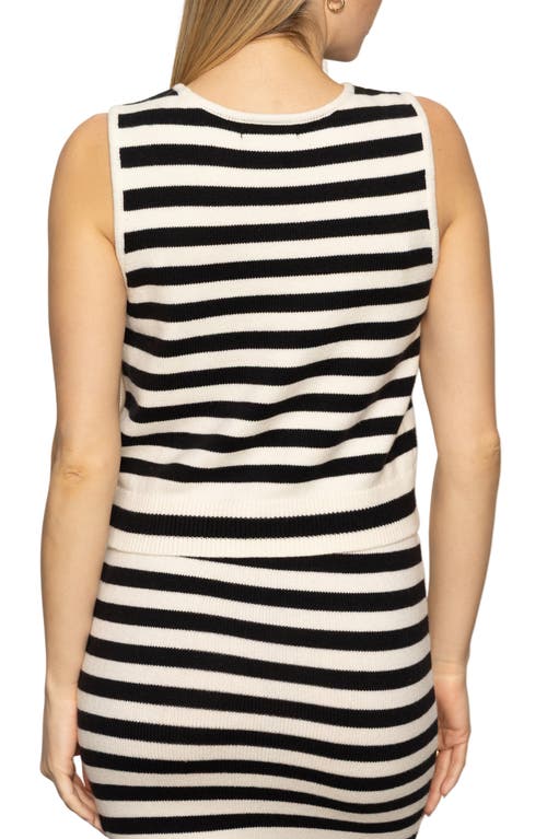 Sanctuary City Summer Button Trim Sweater Tank In Multi