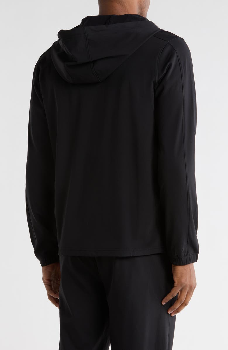 90 DEGREE BY REFLEX Warp Fleece Zip Hoodie, Alternate, color, Black