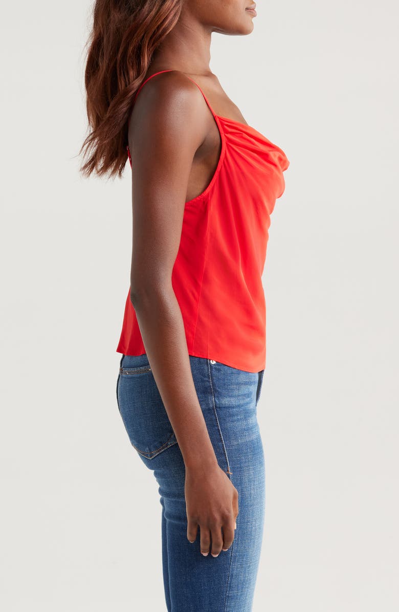 Good American Cowl Neck Bias Cut Chiffon Camisole, Alternate, color, Grenadine003