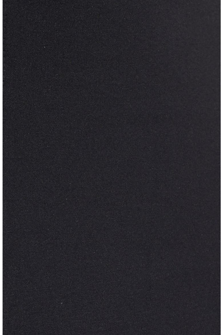 ASTR Mesh Insert Fit & Flare Dress, Alternate, color, BLACK