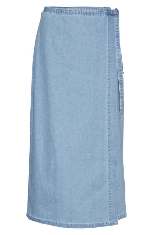 Vero Moda Women's Zinnia Solid Denim Wrap Midi Skirt In Light Blue Denim