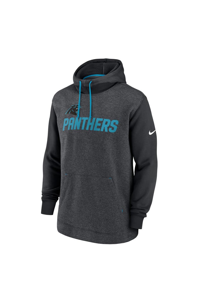 Nike Men's Nike Heathered Charcoal/Black Carolina Panthers Surrey Legacy Pullover Hoodie, Alternate, color, 