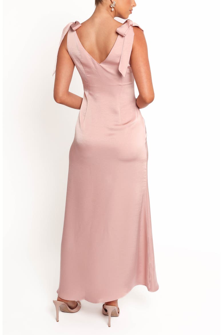Claudine Satin Evening Dress, Alternate, color, PINK