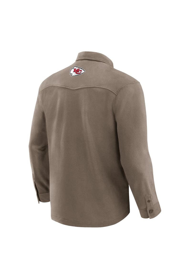 Men's Darius Rucker Collection by Fanatics Tan Kansas City Chiefs Polar Fleece Cozy Button-Up Shirt, Alternate, color, Tan