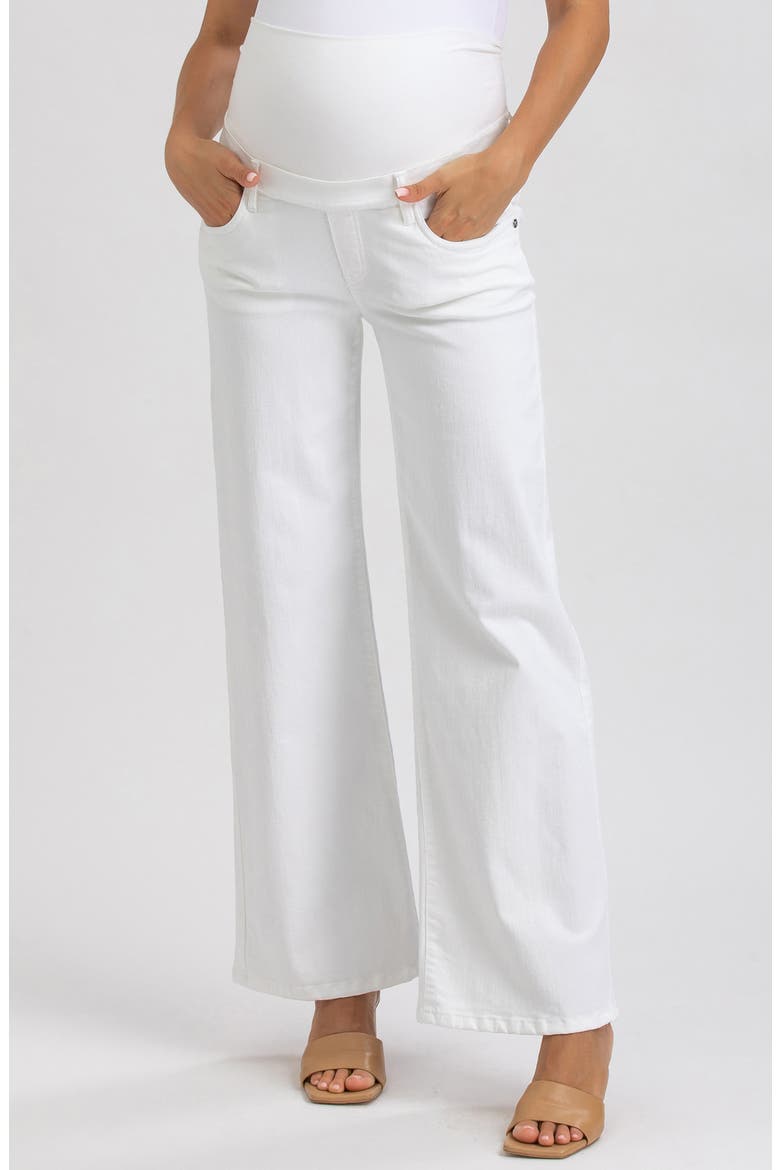 Wide Leg Maternity Jeans, Main, color, WHITE