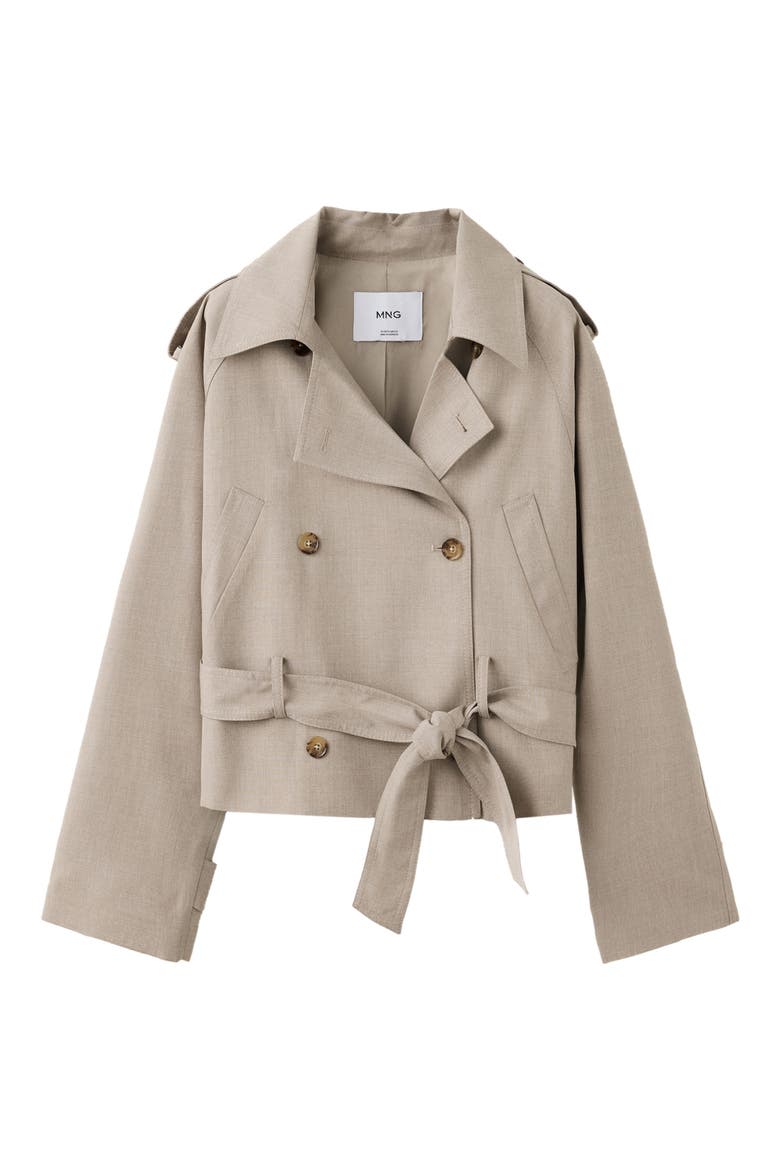 Short Trench Jacket, Alternate, color, BEIGE