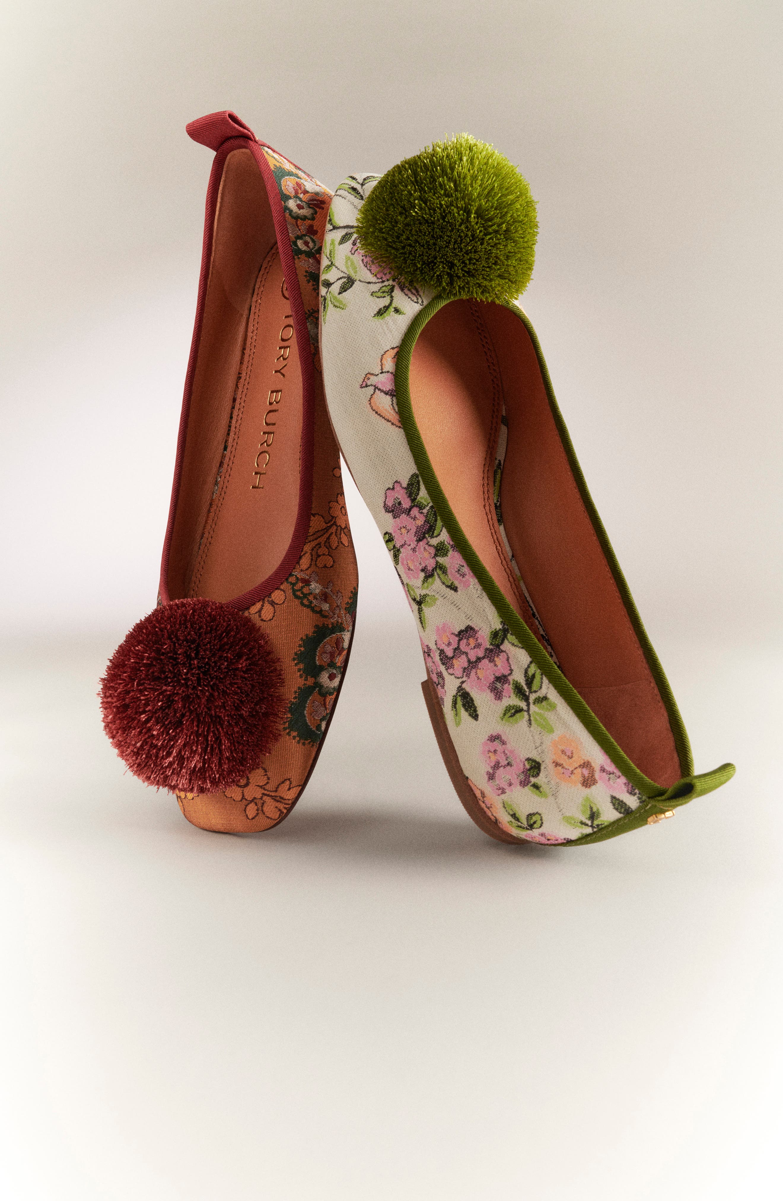 Tory Burch Pompom Ballet Flat, Alternate, color, 