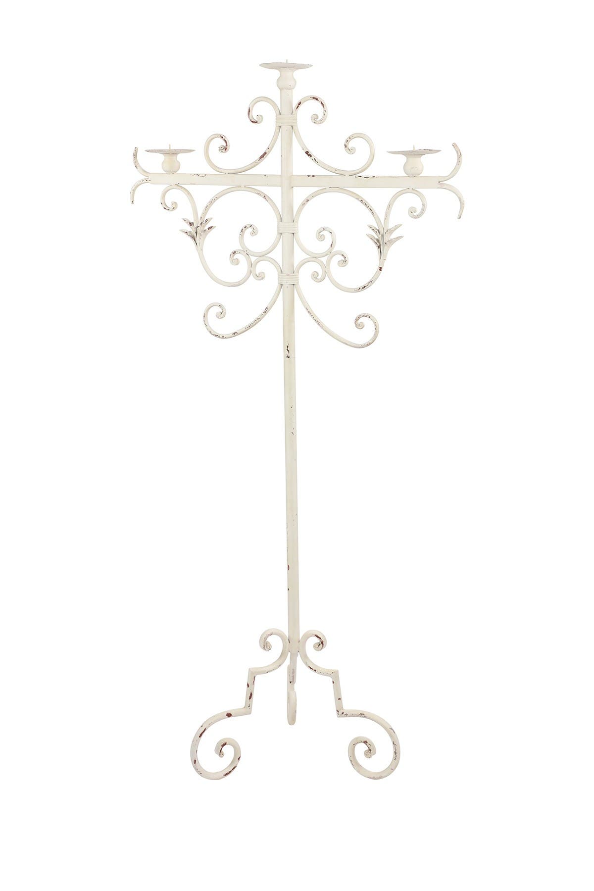 SONOMA SAGE HOME Tall Vintage White Metal Floor Candle Holder with ...