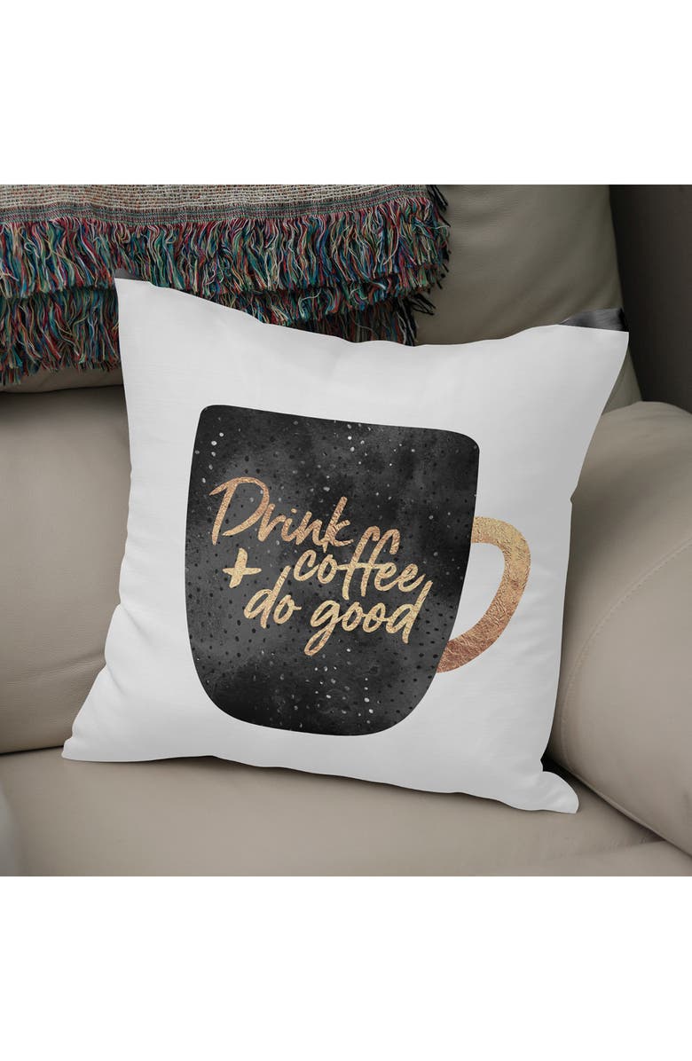 CURIOOS Drink Coffee And Do Good Throw Pillow, Alternate, color,