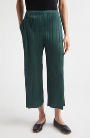 Pleats Please Issey Miyake Monthly Colors March Pleated Crop Straight Leg Pants