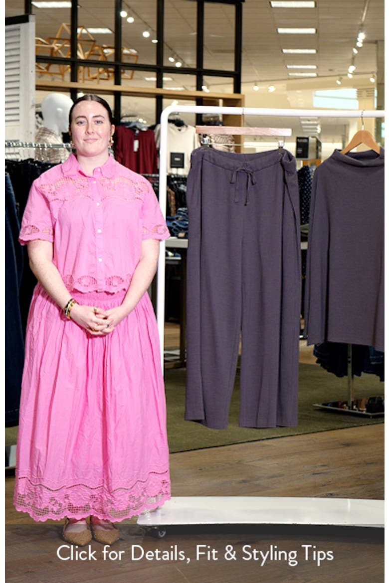 Organic Cotton Blend Ankle Wide Leg Drawstring Pants video