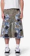 mnml Ultra Baggy Cheetah Boro Denim Shorts