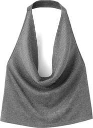 MANGO Sequin Detail Halter Top