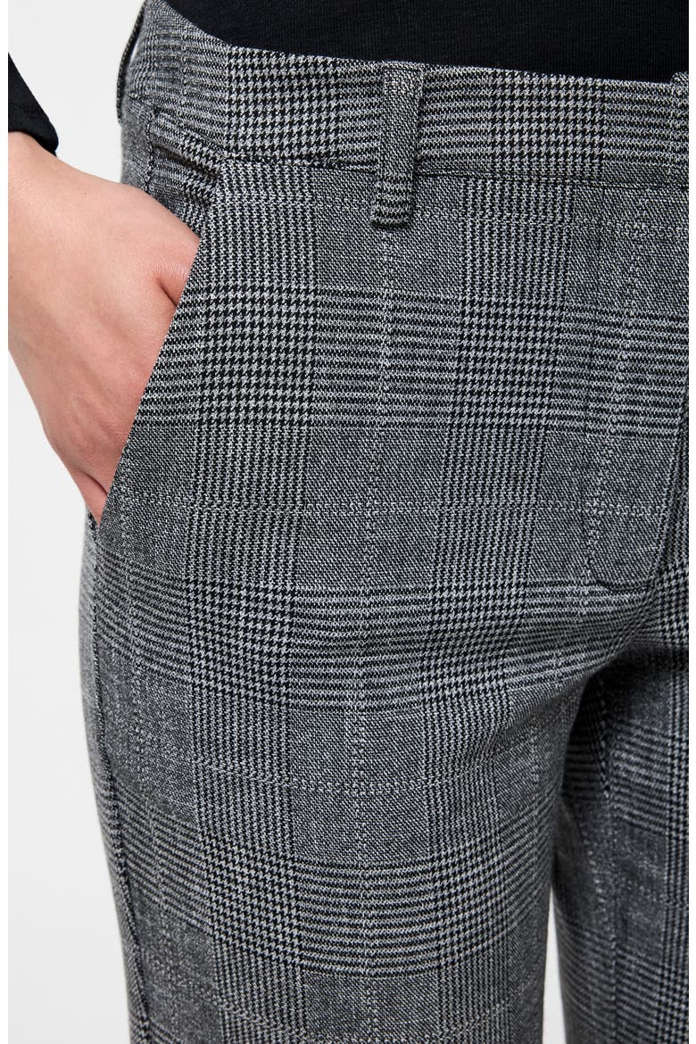 Glen Plaid Slim Crop Pants, Alternate, color, CHARCOAL