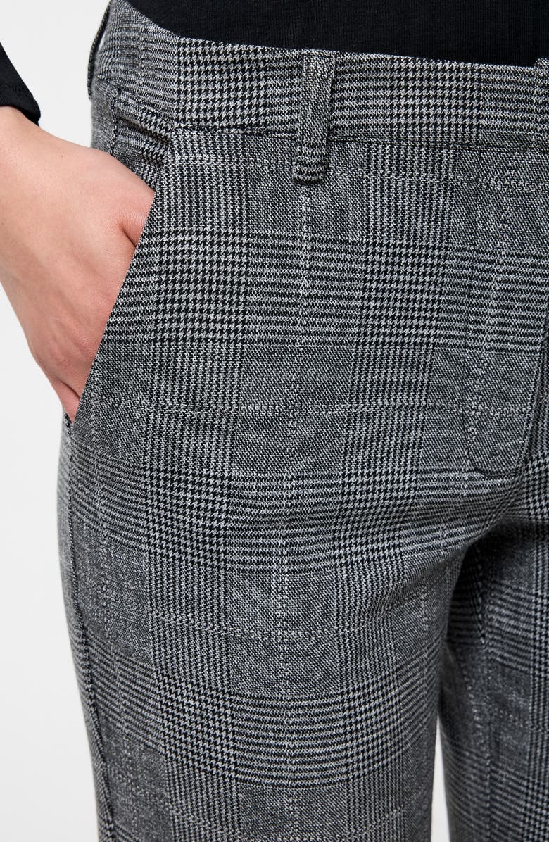 French Connection Glen Plaid Slim Crop Pants, Alternate, color, Charcoal