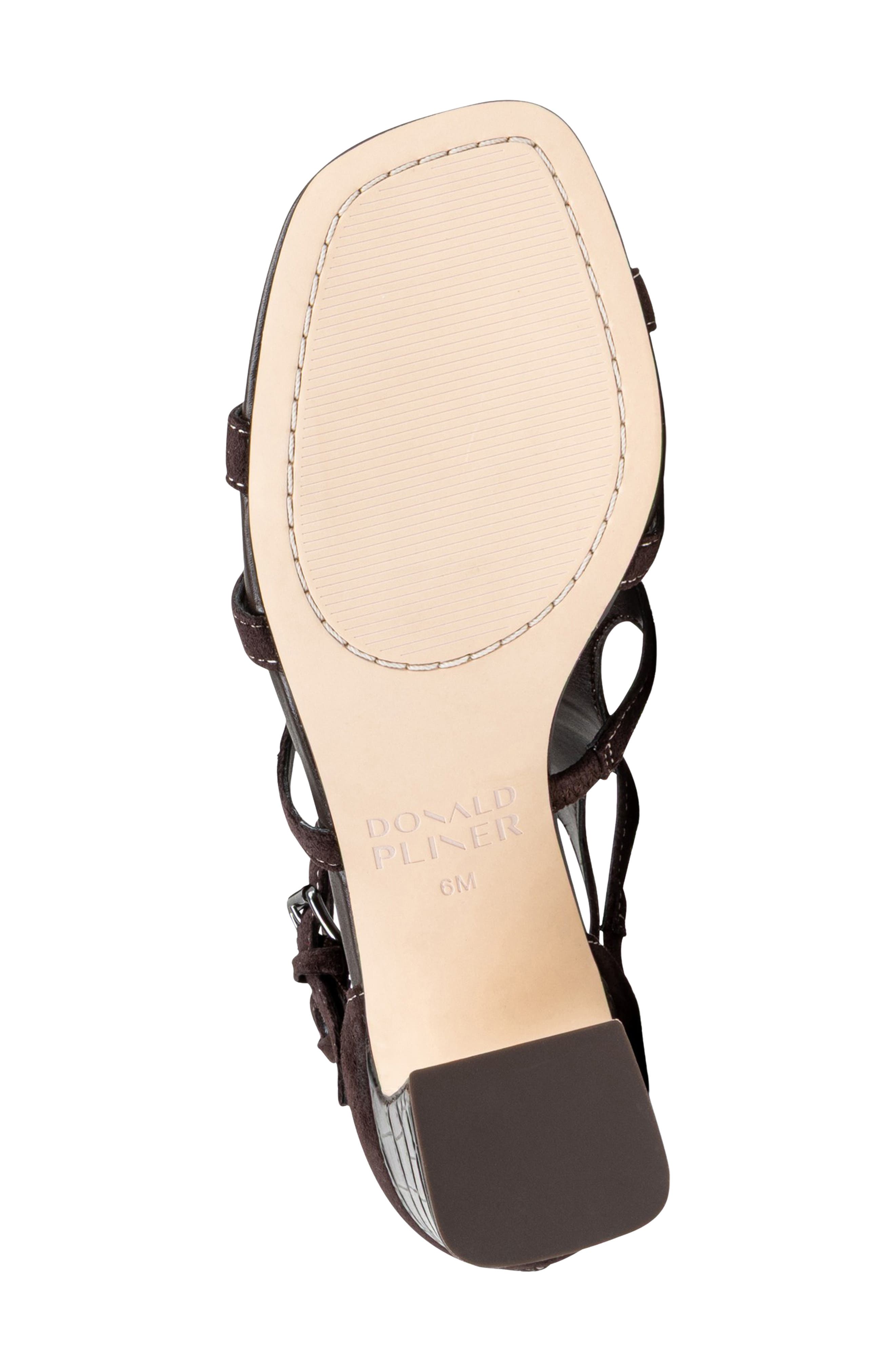 Donald Pliner Cutout Block Heel Sandal, Alternate, color, Dark Brown/ Dark Brown