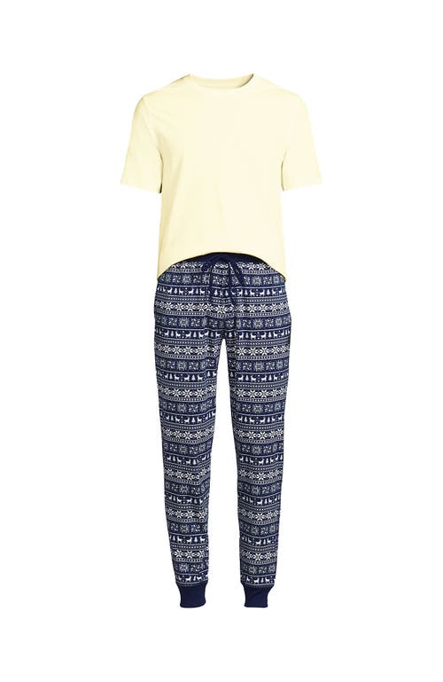 Lands' End Knit Jersey Pajama Sleep Set In Multi