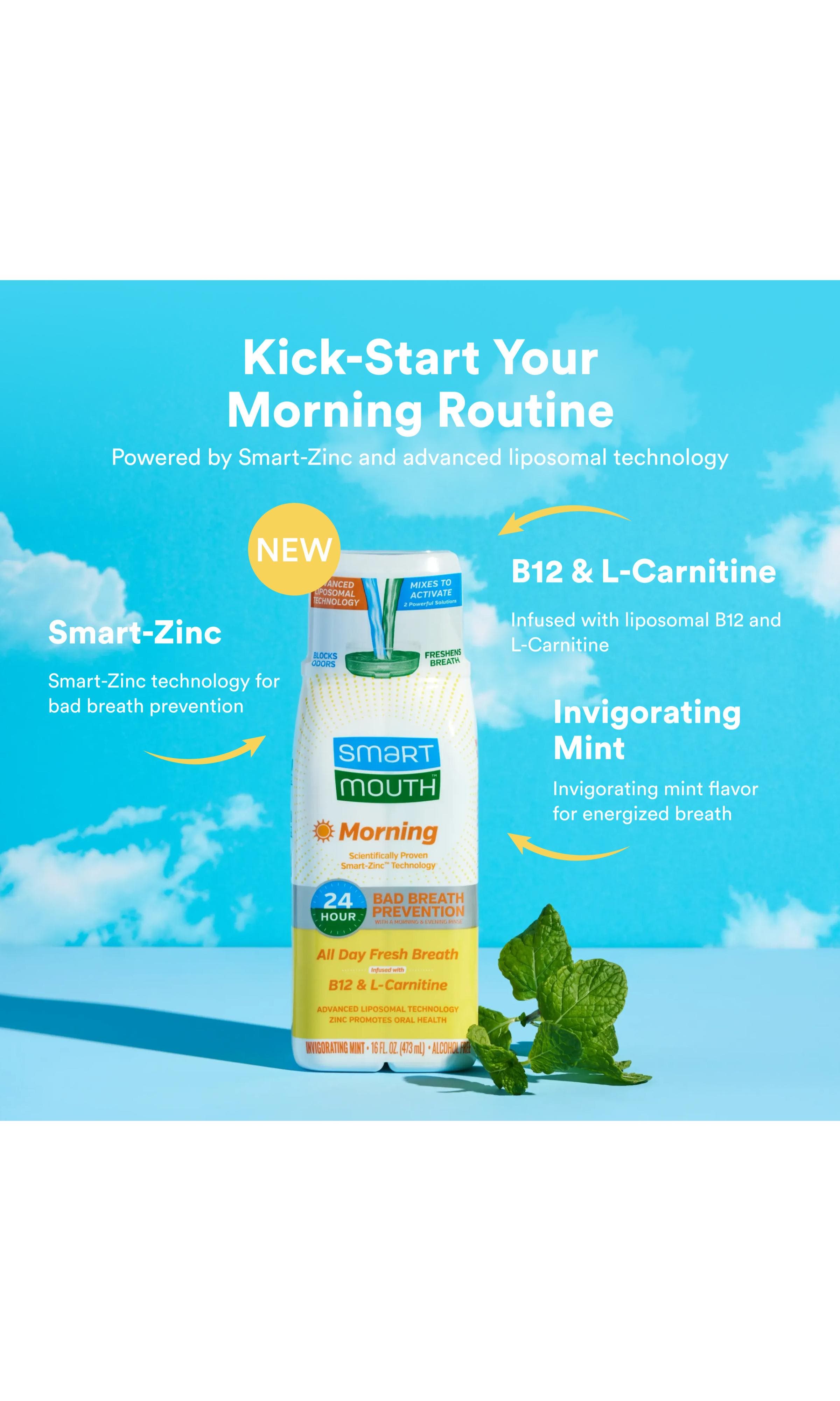 l carnitine bad breath Advanced Liposomal Zinc-Activated Morning Mouthwash 16 fl oz Each, 3-Pack l-carnitine energy drink flavour Pack Size:3 Packs · Save 15% mccm