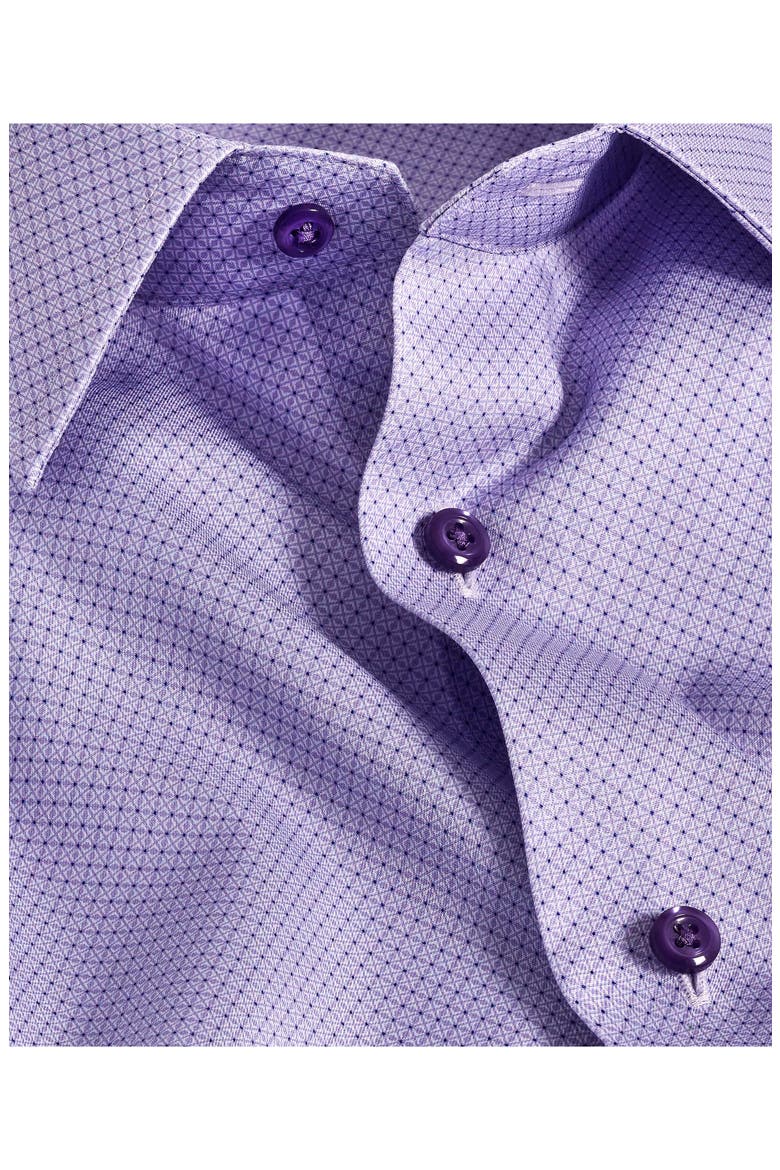 Trim Fit Micro Geometric Print Dress Shirt, Alternate, color, LILAC