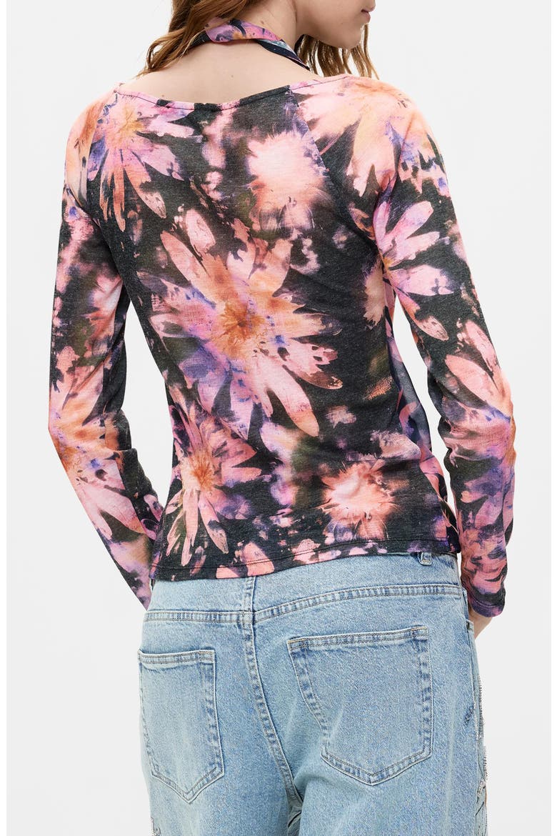 Printed Long Sleeve Top, Alternate, color, NAVY BLUE